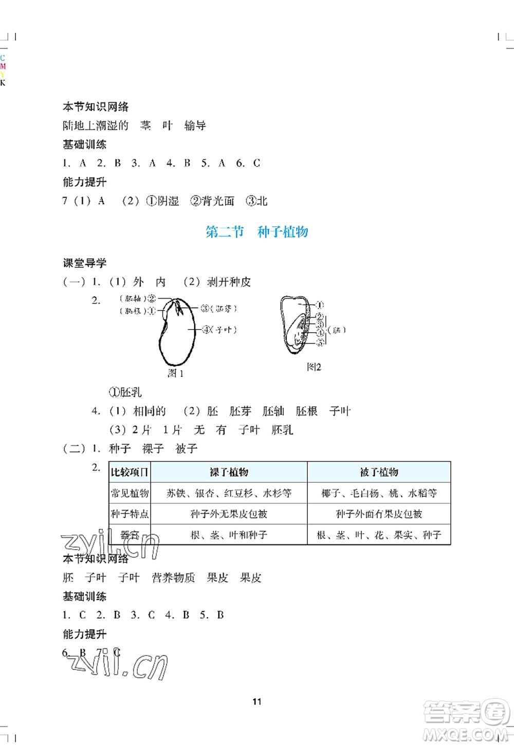 廣州出版社2022陽(yáng)光學(xué)業(yè)評(píng)價(jià)七年級(jí)生物上冊(cè)人教版答案