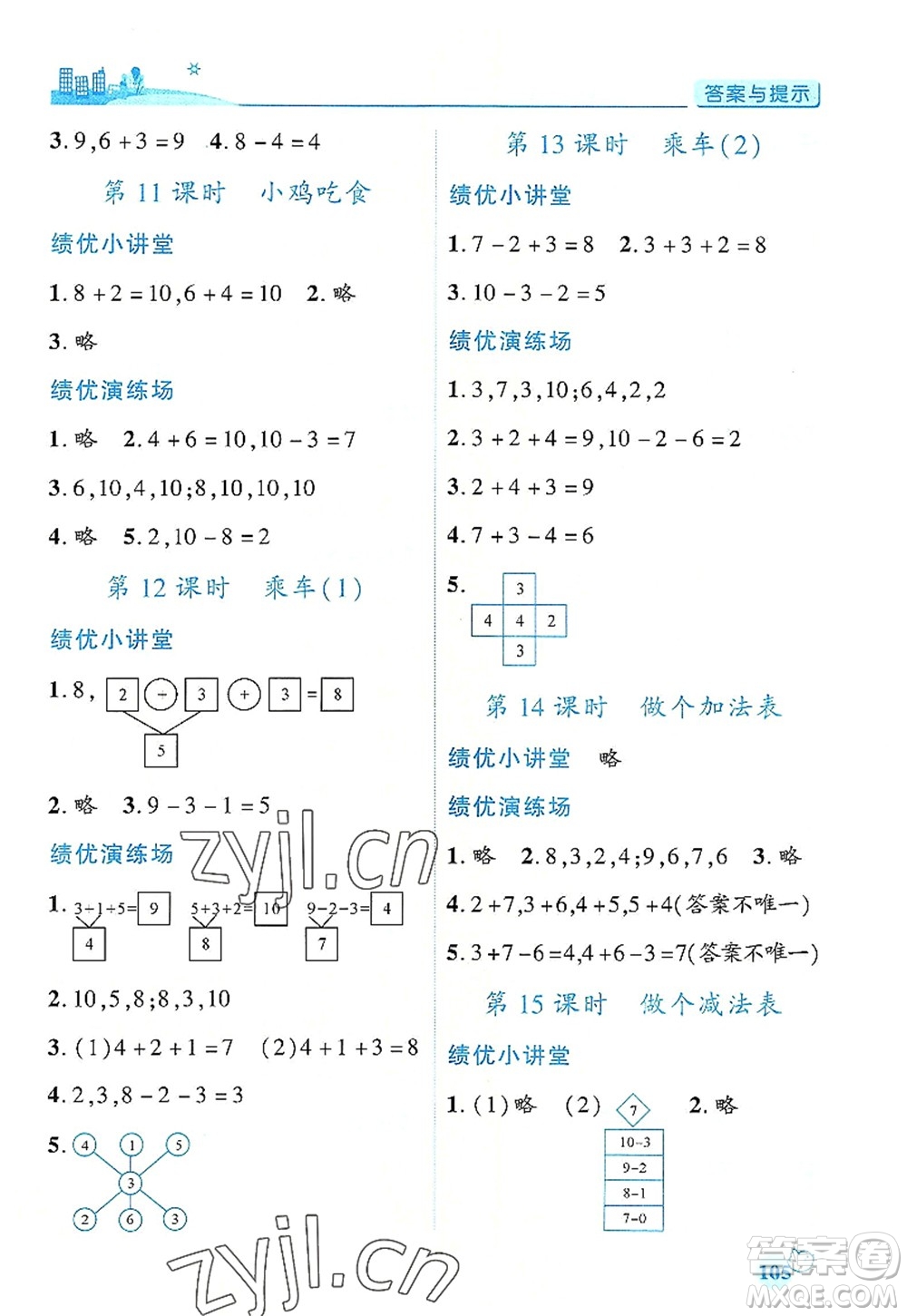 陜西師范大學出版總社有限公司2022績優(yōu)學案一年級上冊數(shù)學人教版參考答案