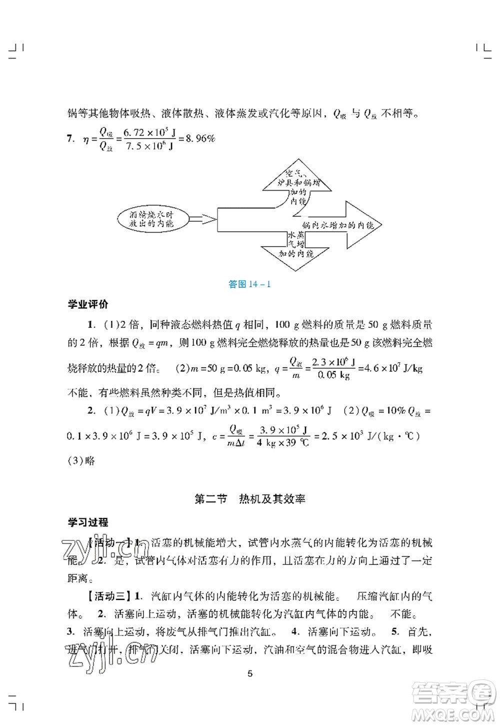 廣州出版社2022陽(yáng)光學(xué)業(yè)評(píng)價(jià)九年級(jí)物理上冊(cè)人教版答案