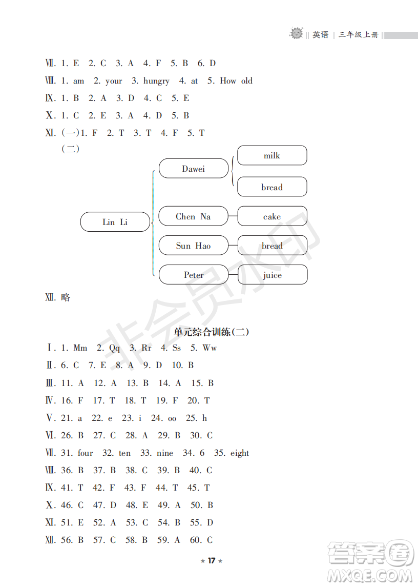 海南出版社2022新課程課堂同步練習(xí)冊(cè)三年級(jí)英語上冊(cè)人教版答案