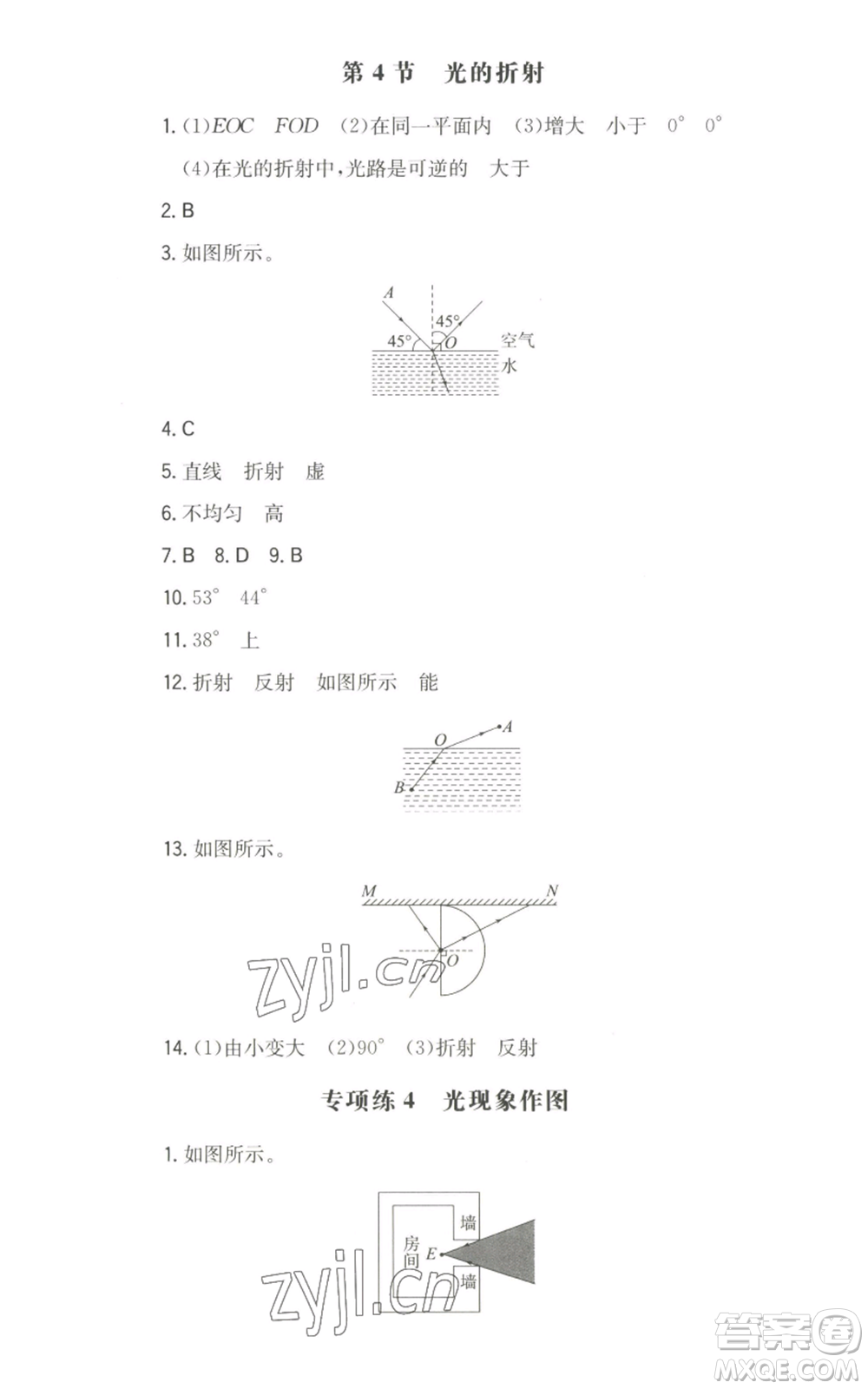 湖南教育出版社2022一本同步訓(xùn)練八年級(jí)上冊(cè)物理人教版參考答案