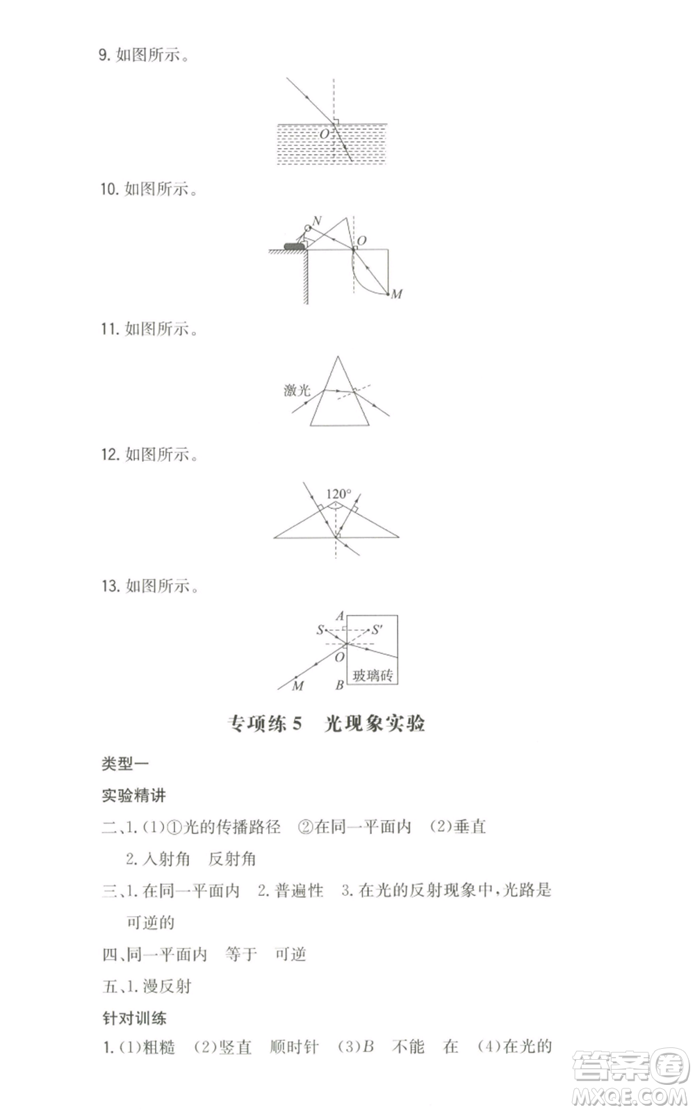 湖南教育出版社2022一本同步訓(xùn)練八年級(jí)上冊(cè)物理人教版參考答案