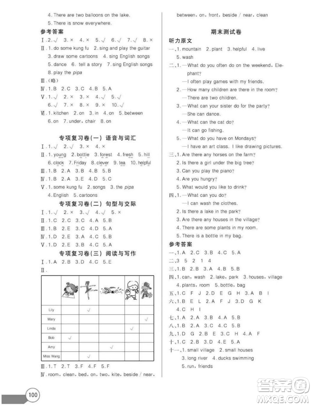 長江少年兒童出版社2022秋長江全能學(xué)案同步練習(xí)冊(cè)英語五年級(jí)上冊(cè)人教版答案