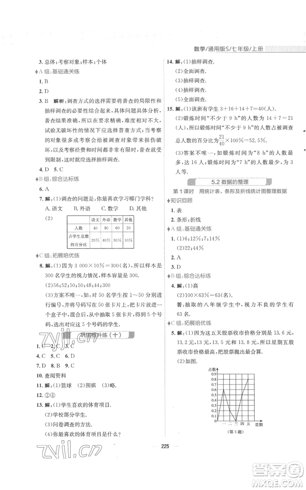 安徽教育出版社2022新編基礎(chǔ)訓(xùn)練七年級上冊數(shù)學(xué)通用版S參考答案