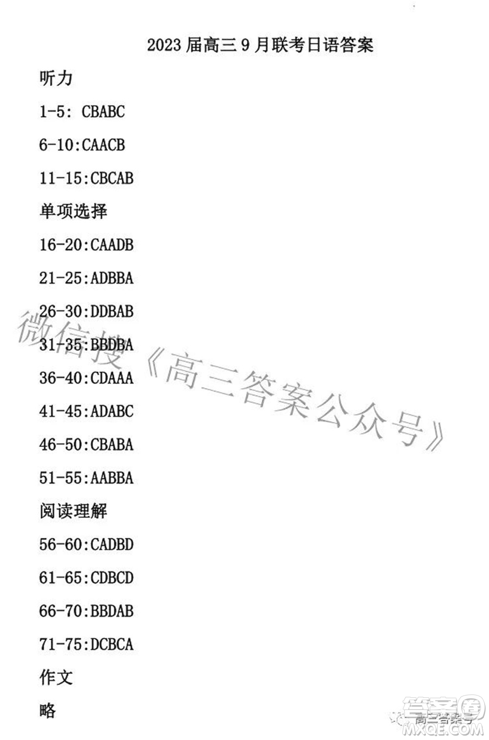 百師聯(lián)盟2023屆高三一輪復(fù)習(xí)聯(lián)考一全國(guó)卷日語試題及答案