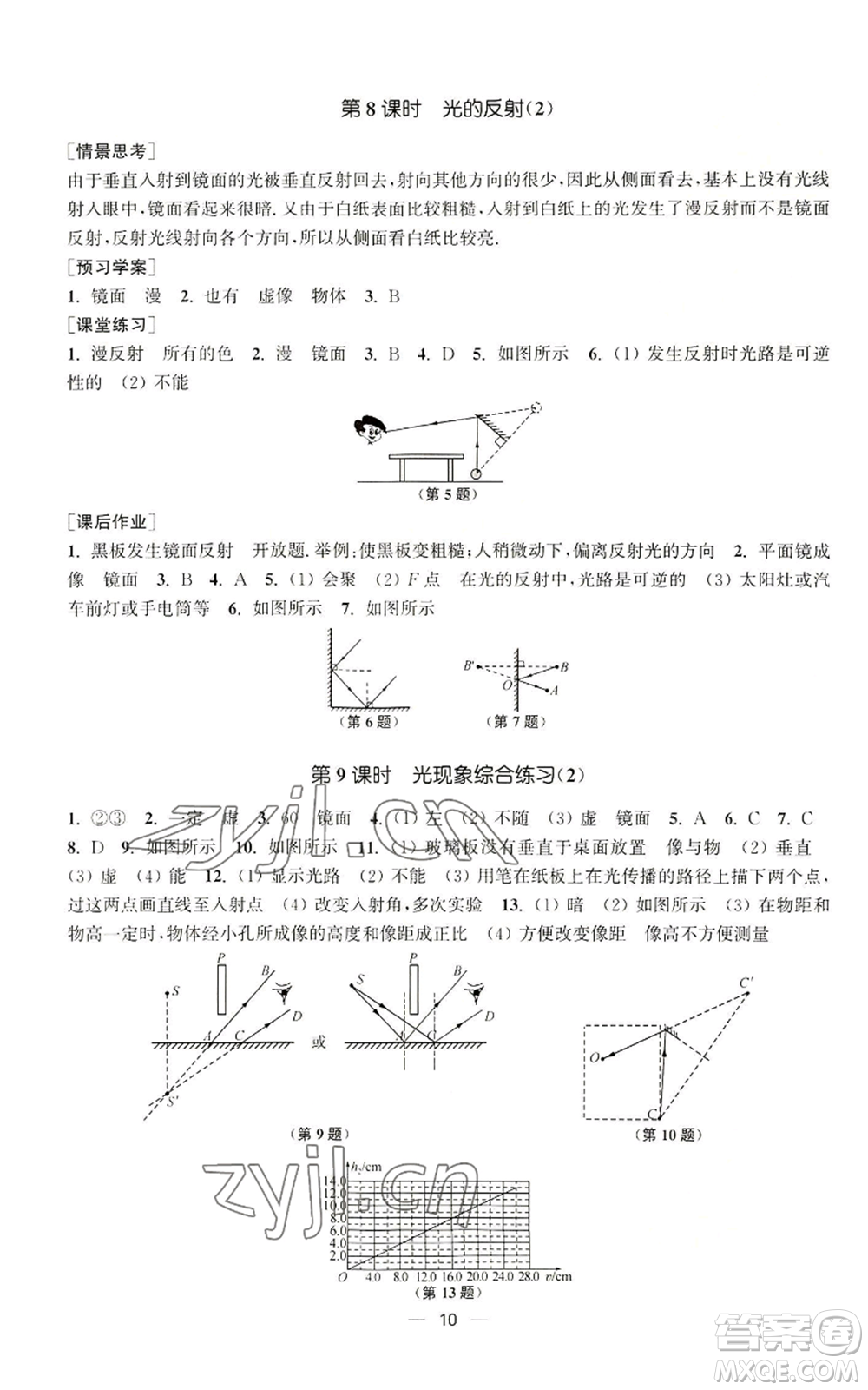 江蘇鳳凰美術(shù)出版社2022能力素養(yǎng)與學力提升八年級上冊物理蘇科版參考答案