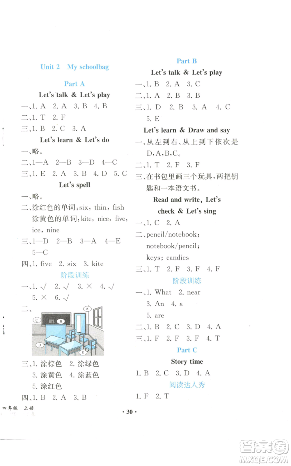 人民教育出版社2022勝券在握同步解析與測(cè)評(píng)課堂鞏固練習(xí)四年級(jí)上冊(cè)英語(yǔ)人教版重慶專(zhuān)版參考答案