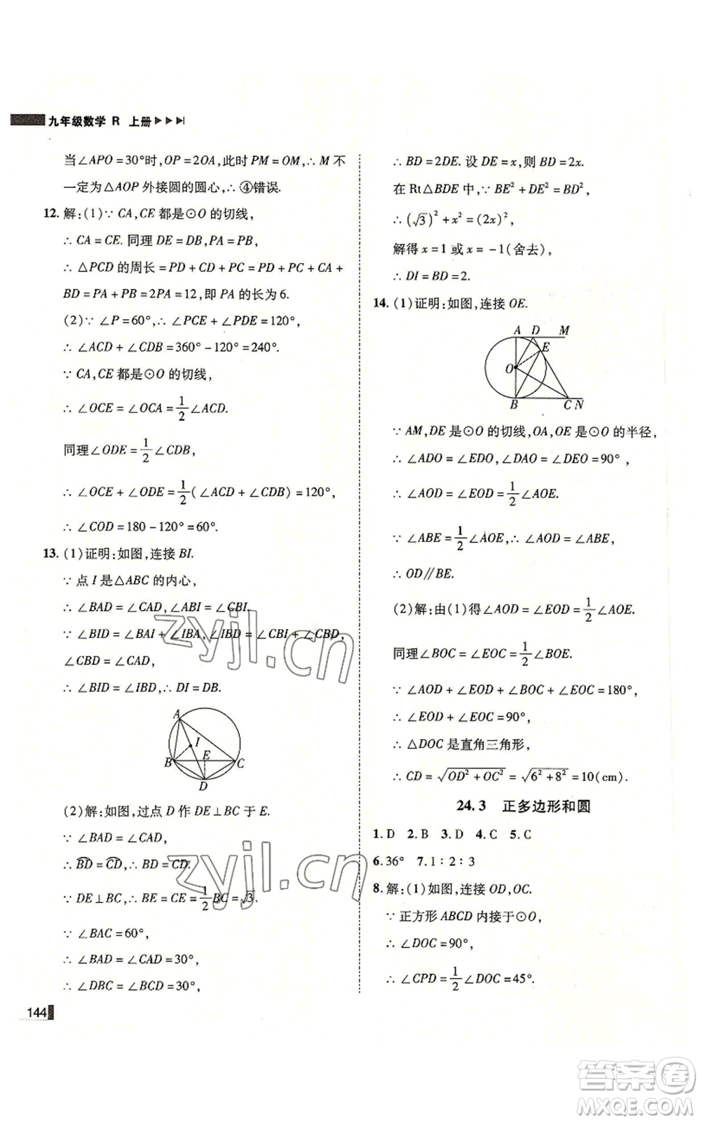 北方婦女兒童出版社2022勝券在握遼寧作業(yè)分層培優(yōu)學(xué)案九年級上冊數(shù)學(xué)人教版參考答案