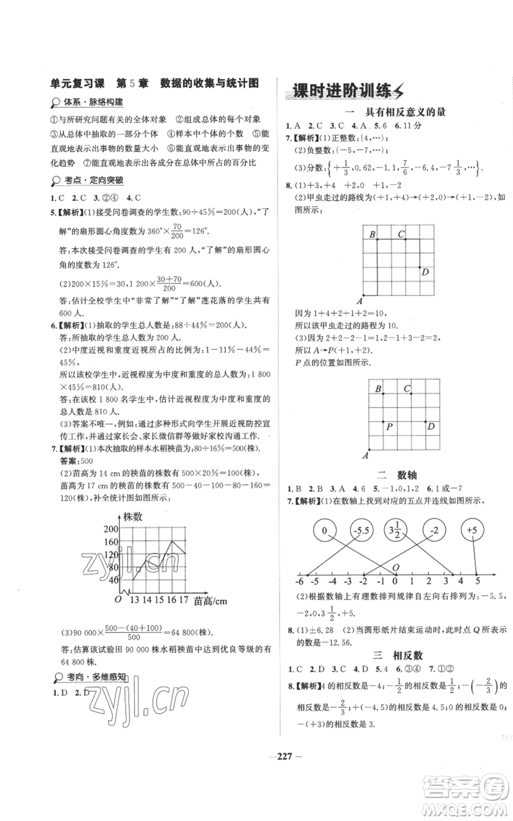 未來(lái)出版社2022世紀(jì)金榜金榜學(xué)案七年級(jí)上冊(cè)數(shù)學(xué)湘教版參考答案