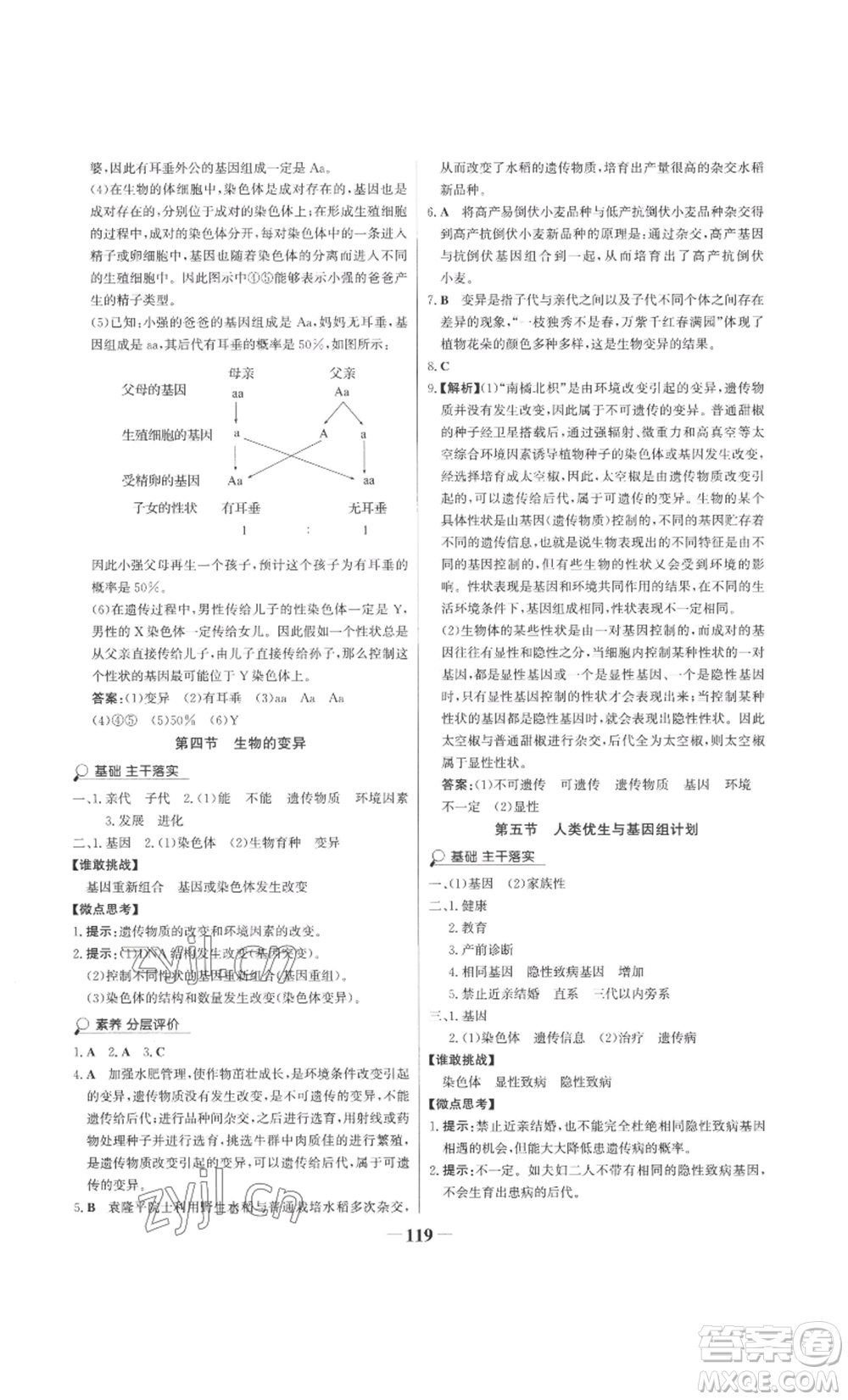 未來(lái)出版社2022世紀(jì)金榜金榜學(xué)案八年級(jí)上冊(cè)生物濟(jì)南版參考答案