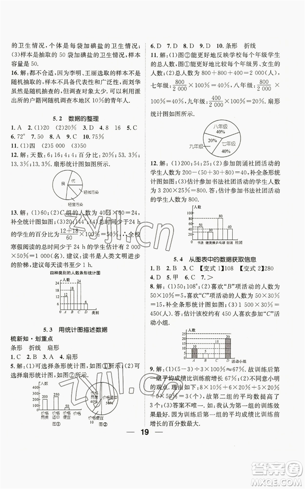 陽光出版社2022精英新課堂七年級上冊數(shù)學滬科版參考答案