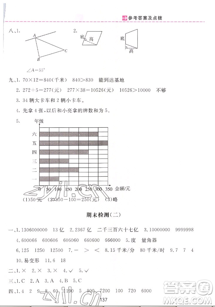 吉林教育出版社2022三維數(shù)字課堂數(shù)學(xué)四年級(jí)上冊(cè)人教版答案