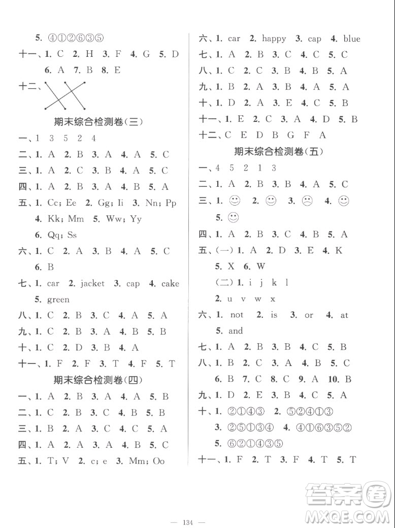 延邊大學(xué)出版社2022秋江蘇好卷三年級(jí)英語上冊(cè)譯林版答案