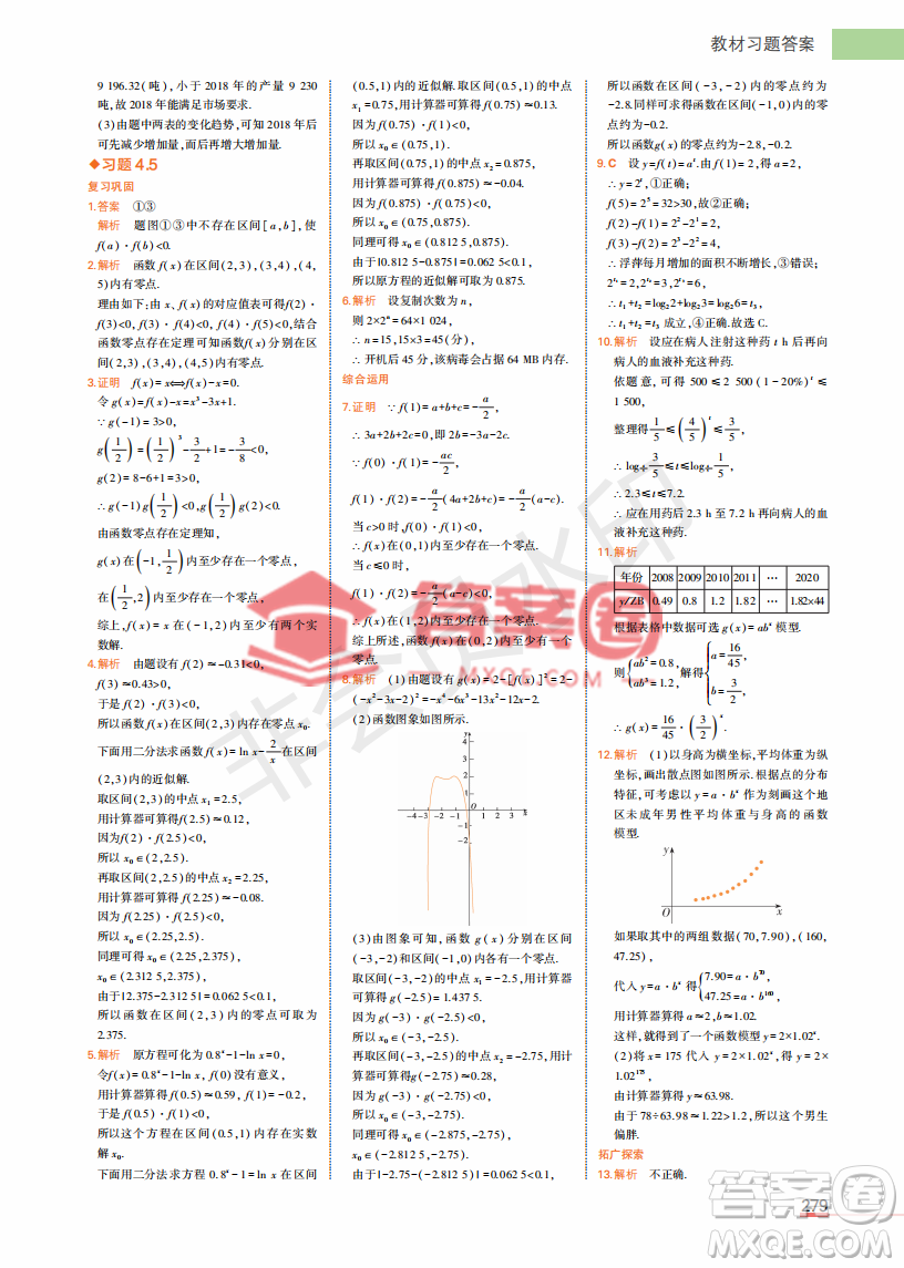 2022高中數(shù)學(xué)必修1課本習(xí)題人教版答案