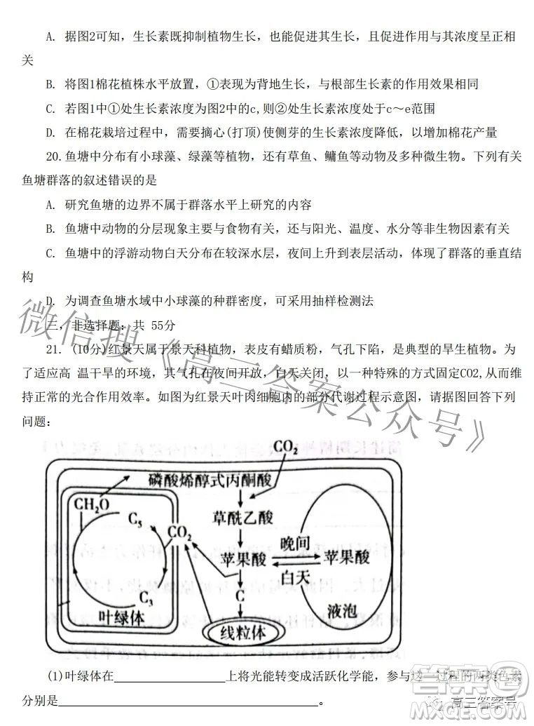 河北省2023屆高三年級(jí)大數(shù)據(jù)應(yīng)用調(diào)研聯(lián)合測(cè)評(píng)生物試題及答案