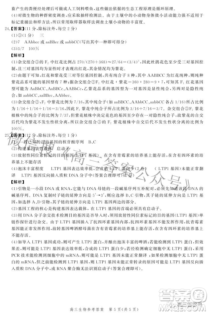 河北省2023屆高三年級(jí)大數(shù)據(jù)應(yīng)用調(diào)研聯(lián)合測(cè)評(píng)生物試題及答案