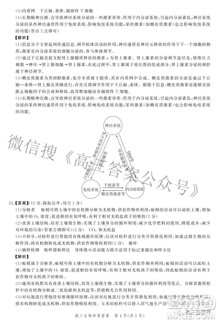 河北省2023屆高三年級(jí)大數(shù)據(jù)應(yīng)用調(diào)研聯(lián)合測(cè)評(píng)生物試題及答案