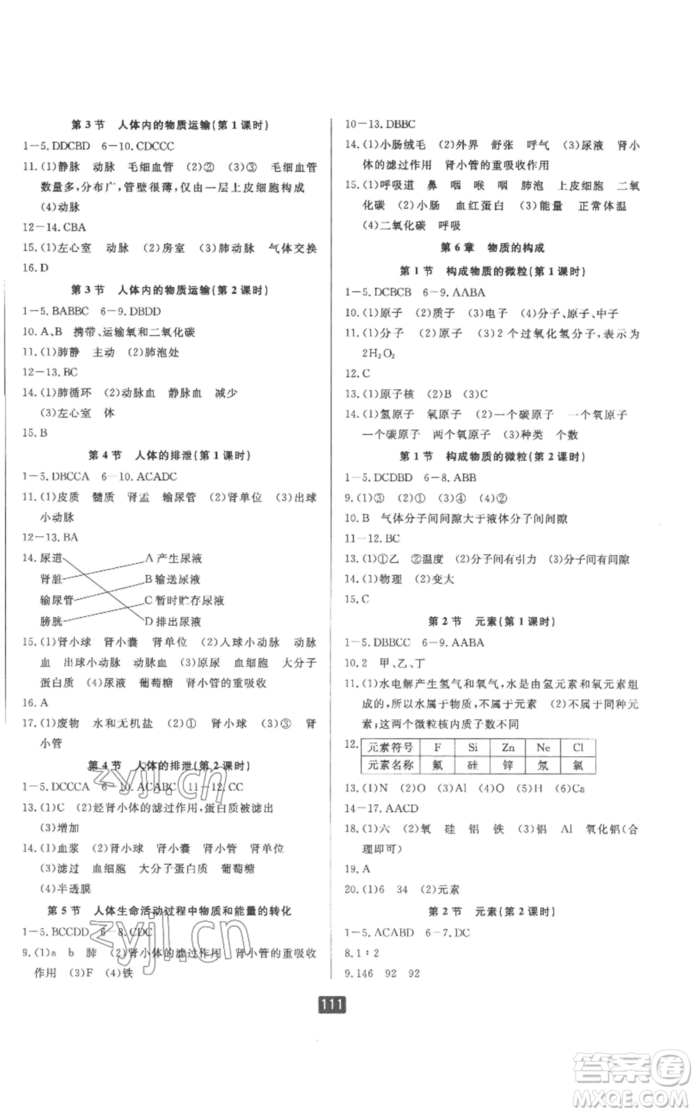 延邊人民出版社2022勵(lì)耘書業(yè)勵(lì)耘新同步八年級(jí)上冊科學(xué)華師大版A本參考答案