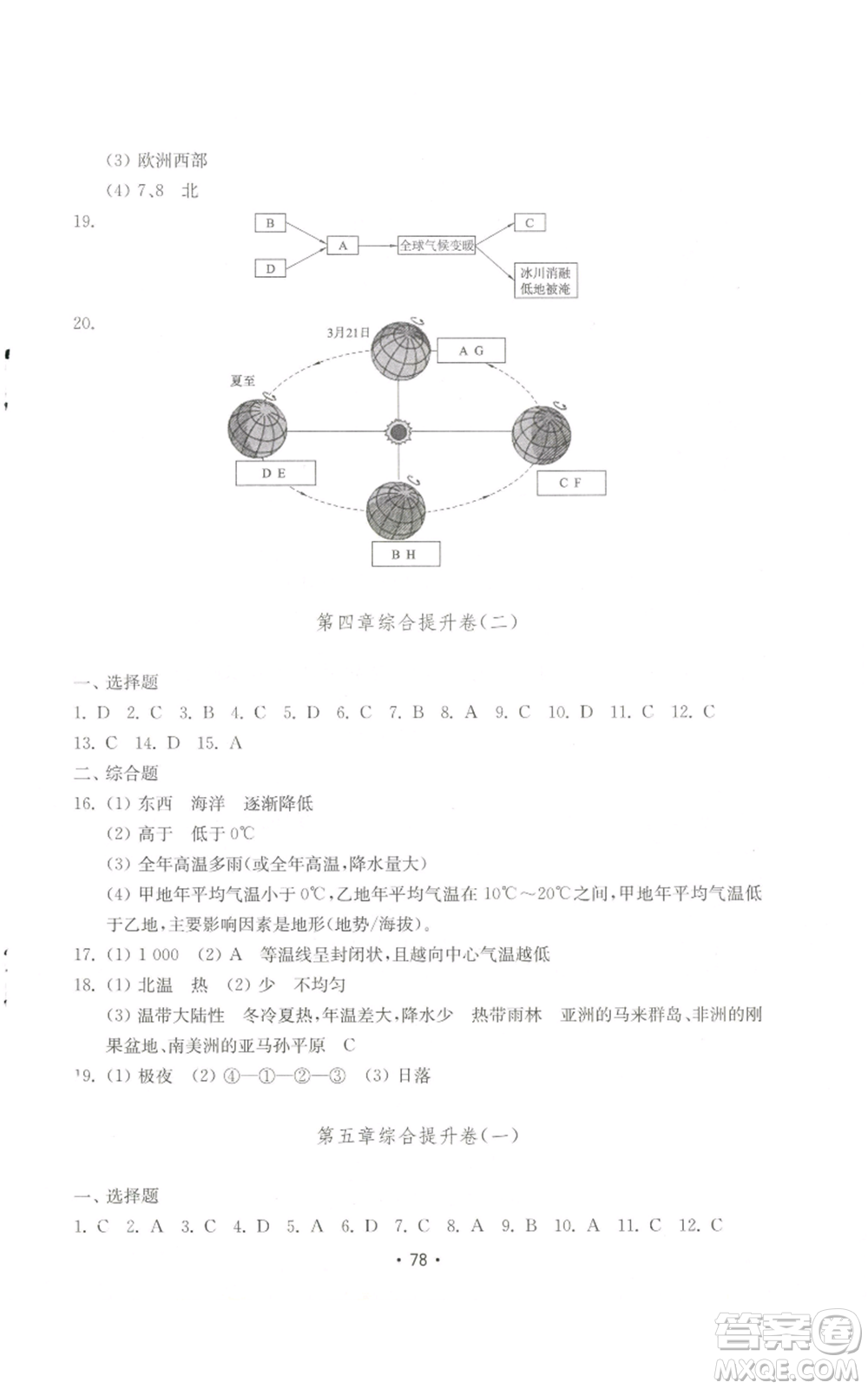 山東教育出版社2022初中基礎(chǔ)訓練七年級上冊地理湘教版參考答案