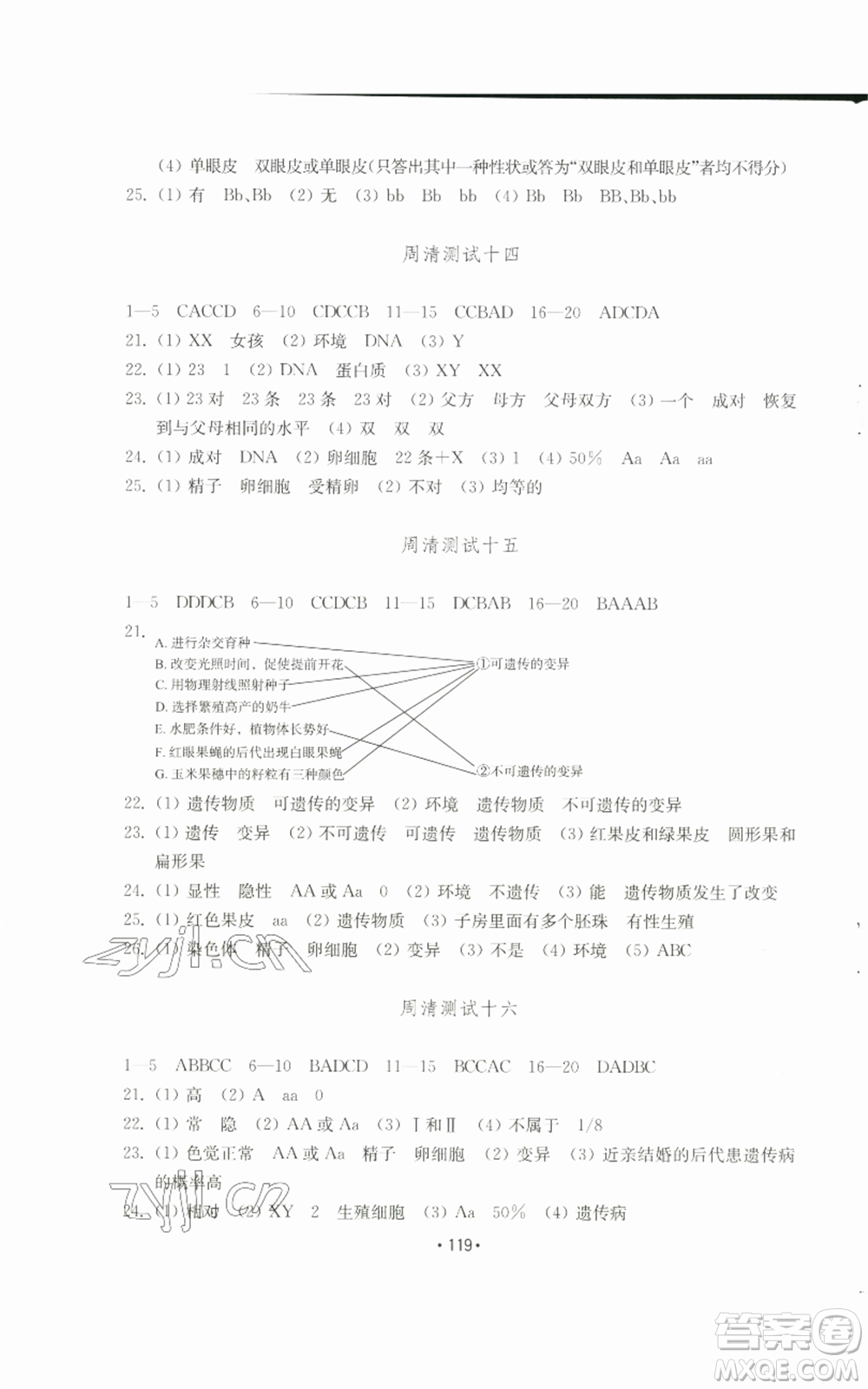 山東教育出版社2022初中基礎訓練八年級上冊生物學人教版參考答案