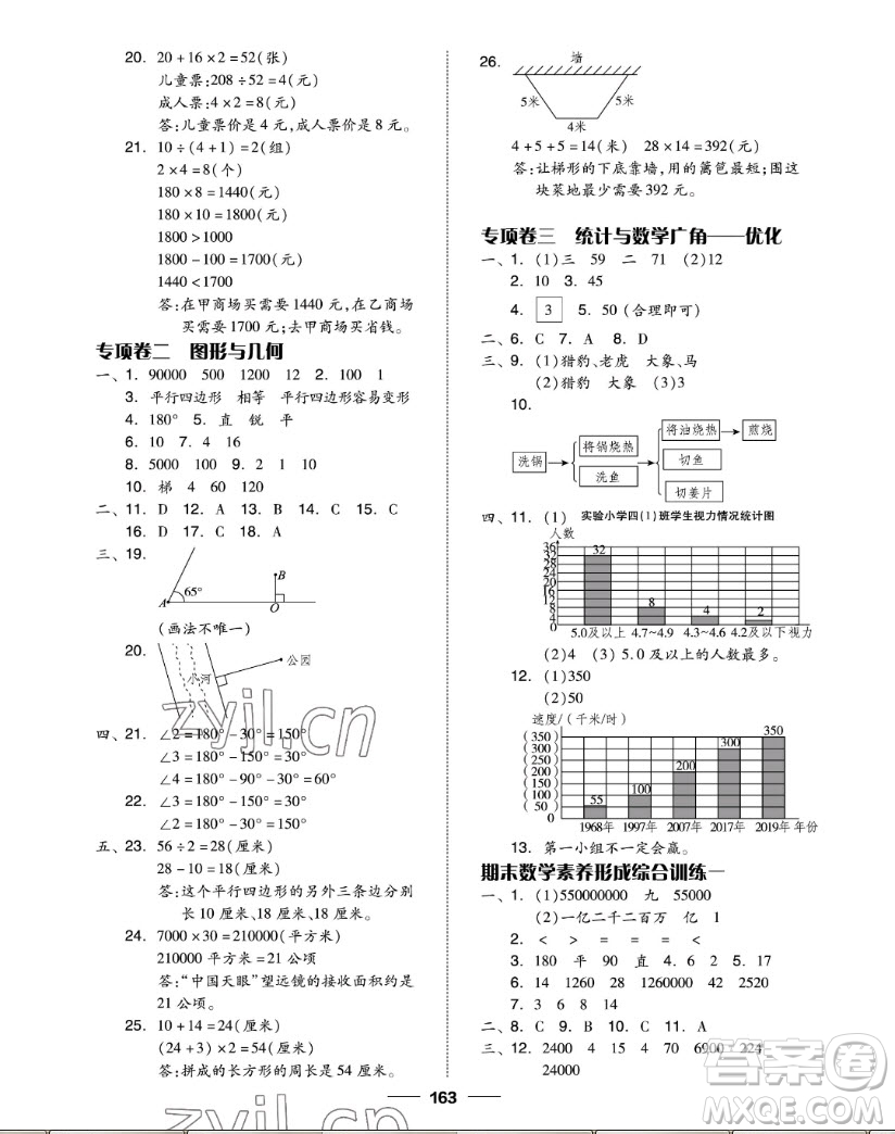 山東科學(xué)技術(shù)出版社2022秋新思維伴你學(xué)四年級(jí)上冊數(shù)學(xué)人教版答案