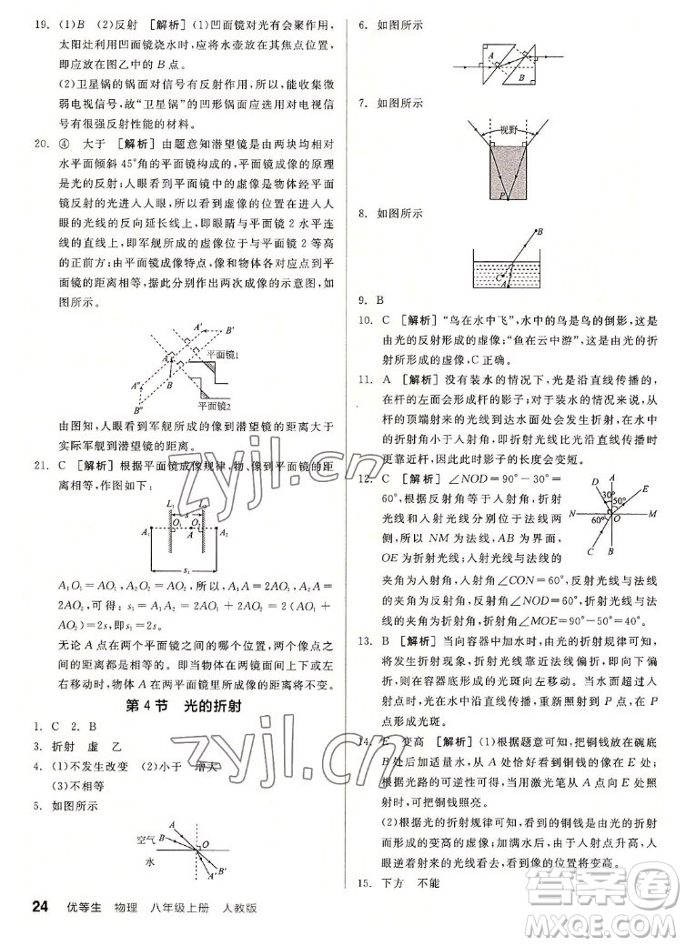 陽光出版社2022秋練就優(yōu)等生同步作業(yè)數(shù)學(xué)八年級上冊RJ人教版答案