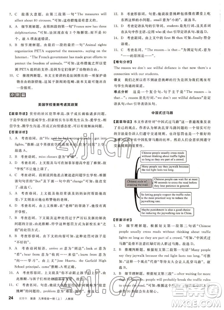 陽(yáng)光出版社2022秋練就優(yōu)等生同步作業(yè)英語(yǔ)九年級(jí)全一冊(cè)上RJ人教版答案