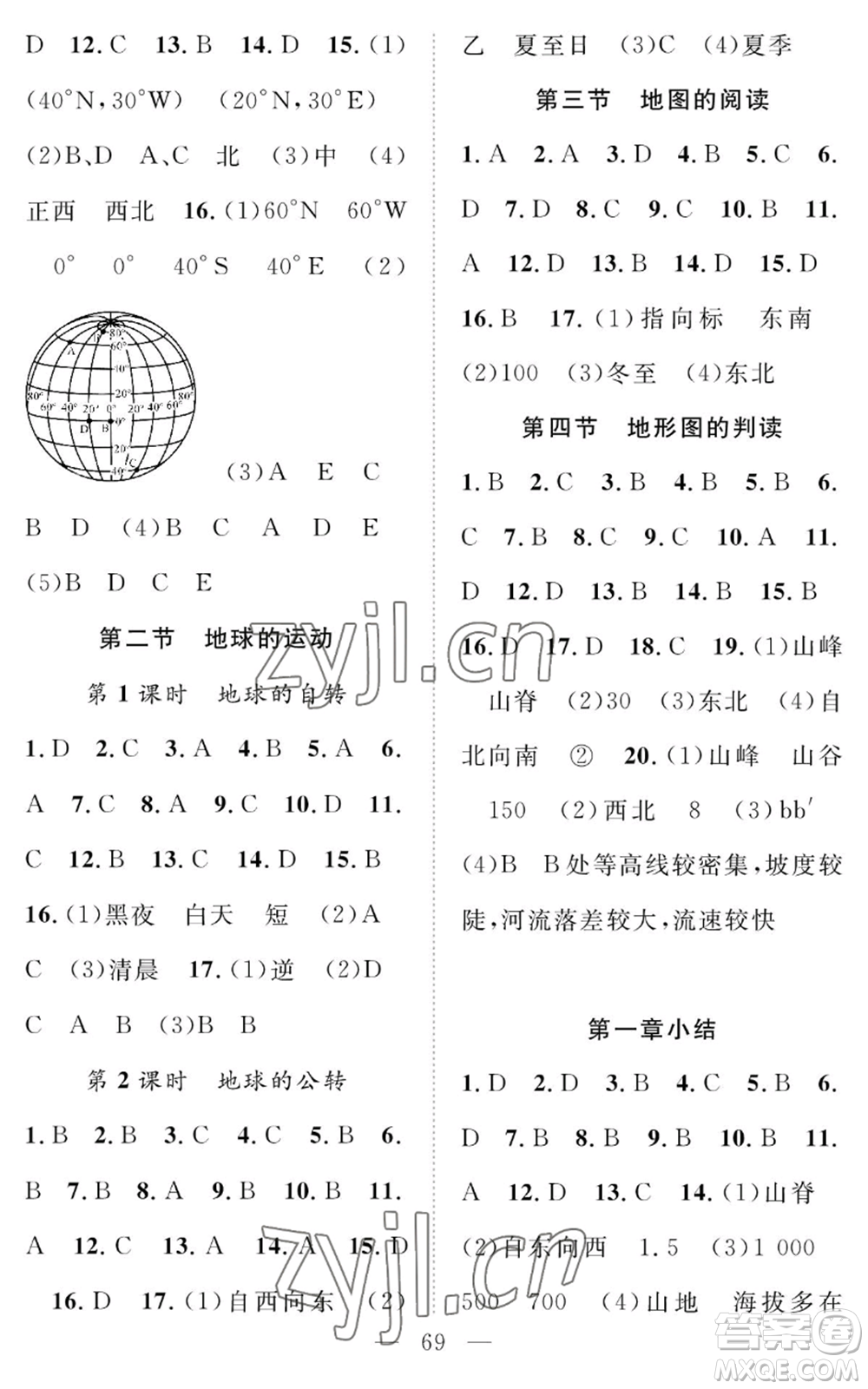 長江少年兒童出版社2022智慧課堂創(chuàng)新作業(yè)七年級上冊地理人教版參考答案