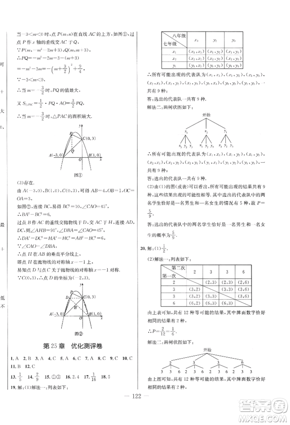 吉林教育出版社2022創(chuàng)新思維全程備考金題一卷通九年級(jí)數(shù)學(xué)人教版參考答案