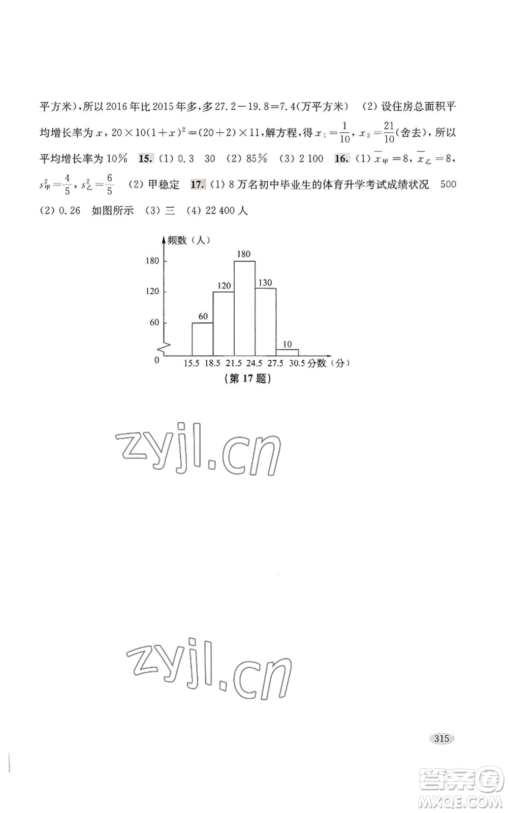 上?？茖W(xué)技術(shù)出版社2022新思路輔導(dǎo)與訓(xùn)練九年級數(shù)學(xué)通用版參考答案