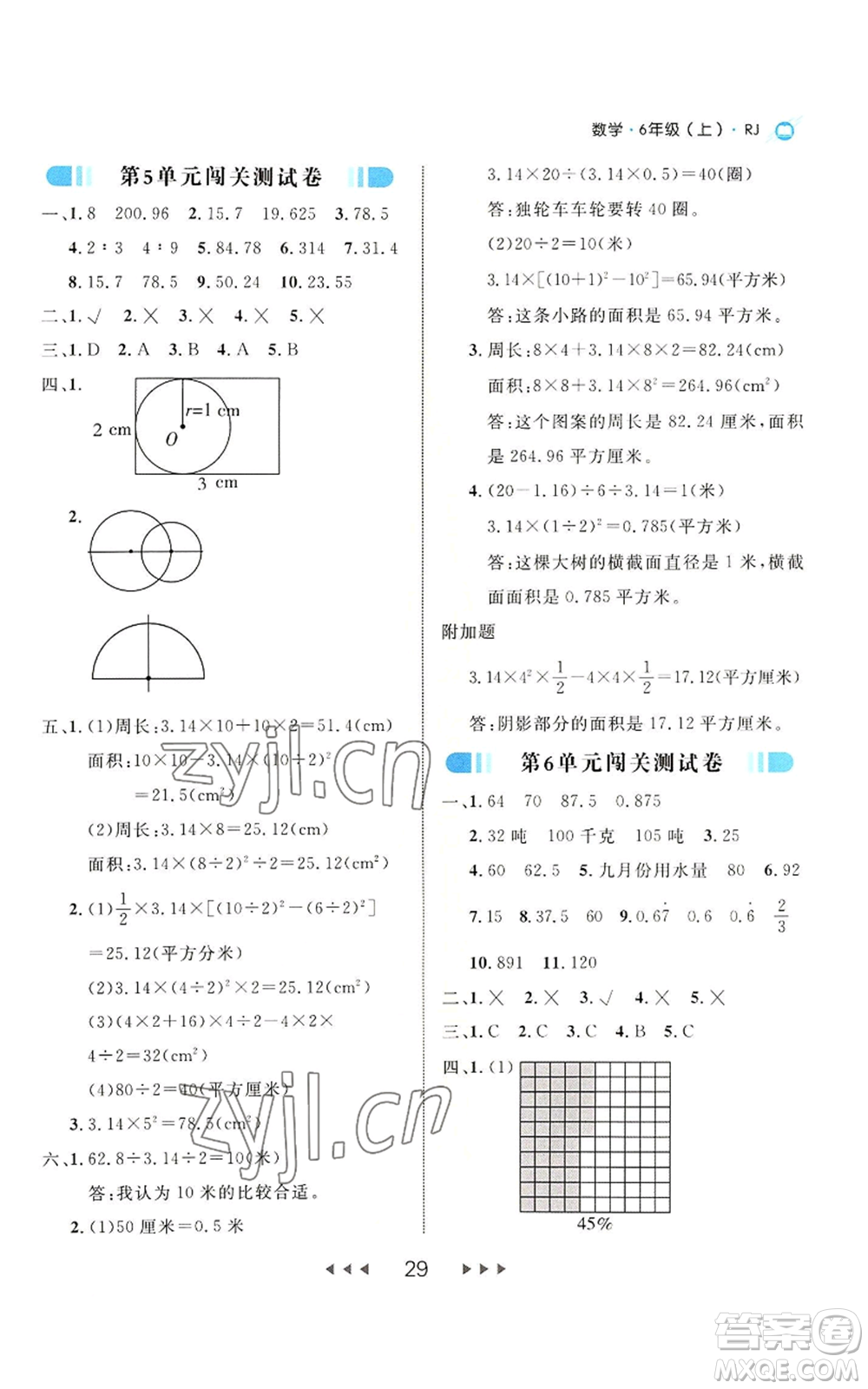 延邊大學出版社2022細解巧練六年級上冊數(shù)學人教版參考答案