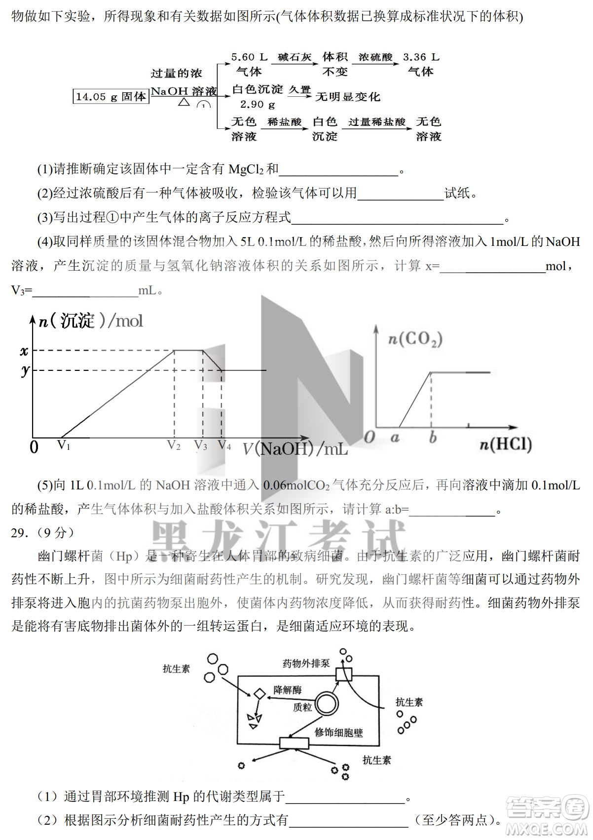 銀川一中2023屆高三年級第二次月考理科綜合試卷答案