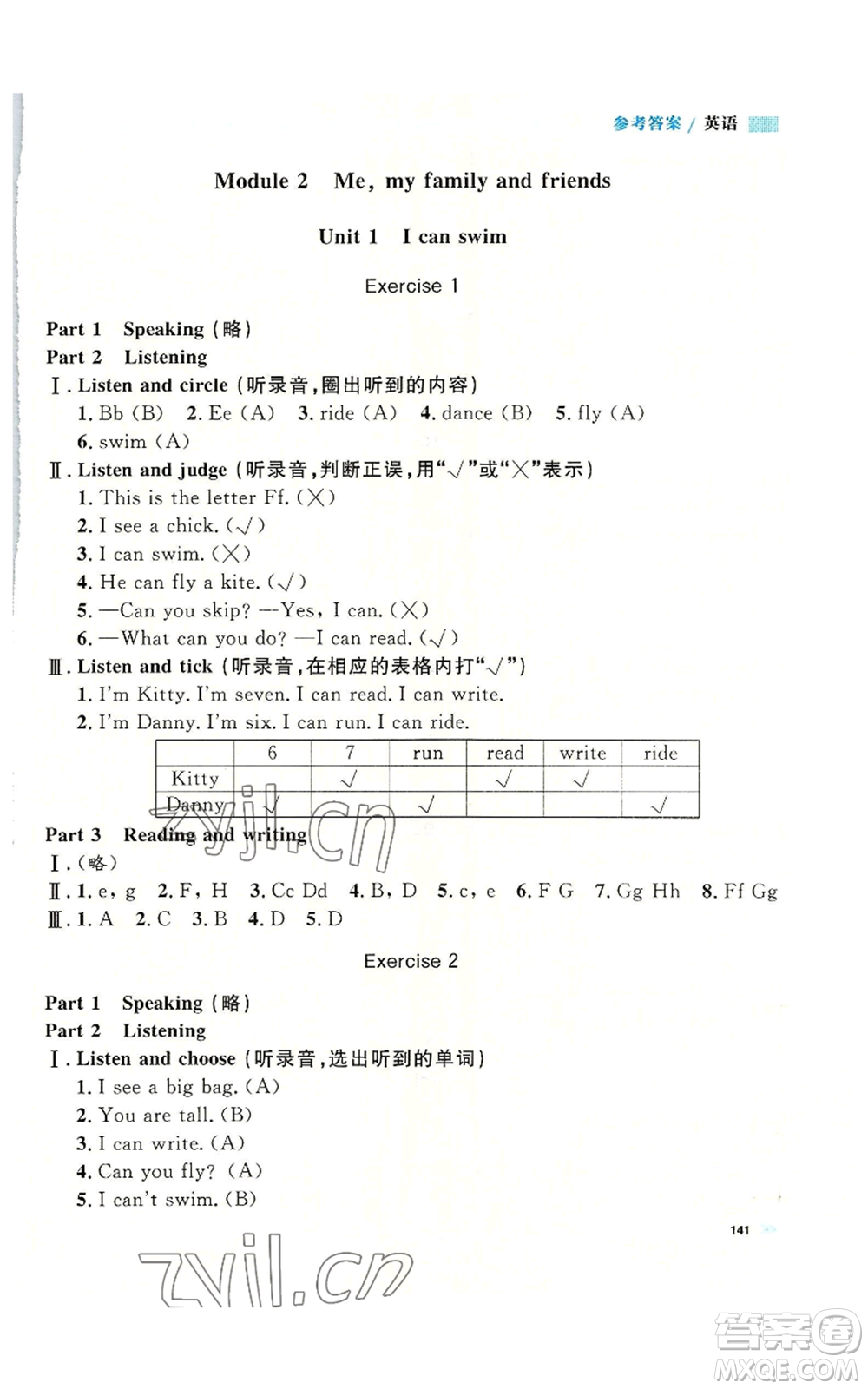 天津人民出版社2022上海作業(yè)二年級第一學期英語牛津版參考答案