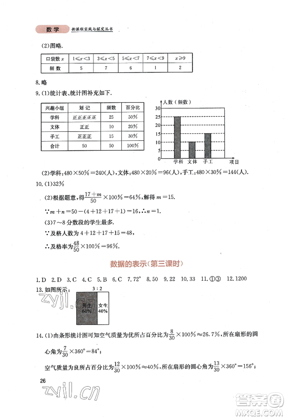 四川教育出版社2022新課程實(shí)踐與探究叢書七年級(jí)上冊(cè)數(shù)學(xué)北師大版參考答案