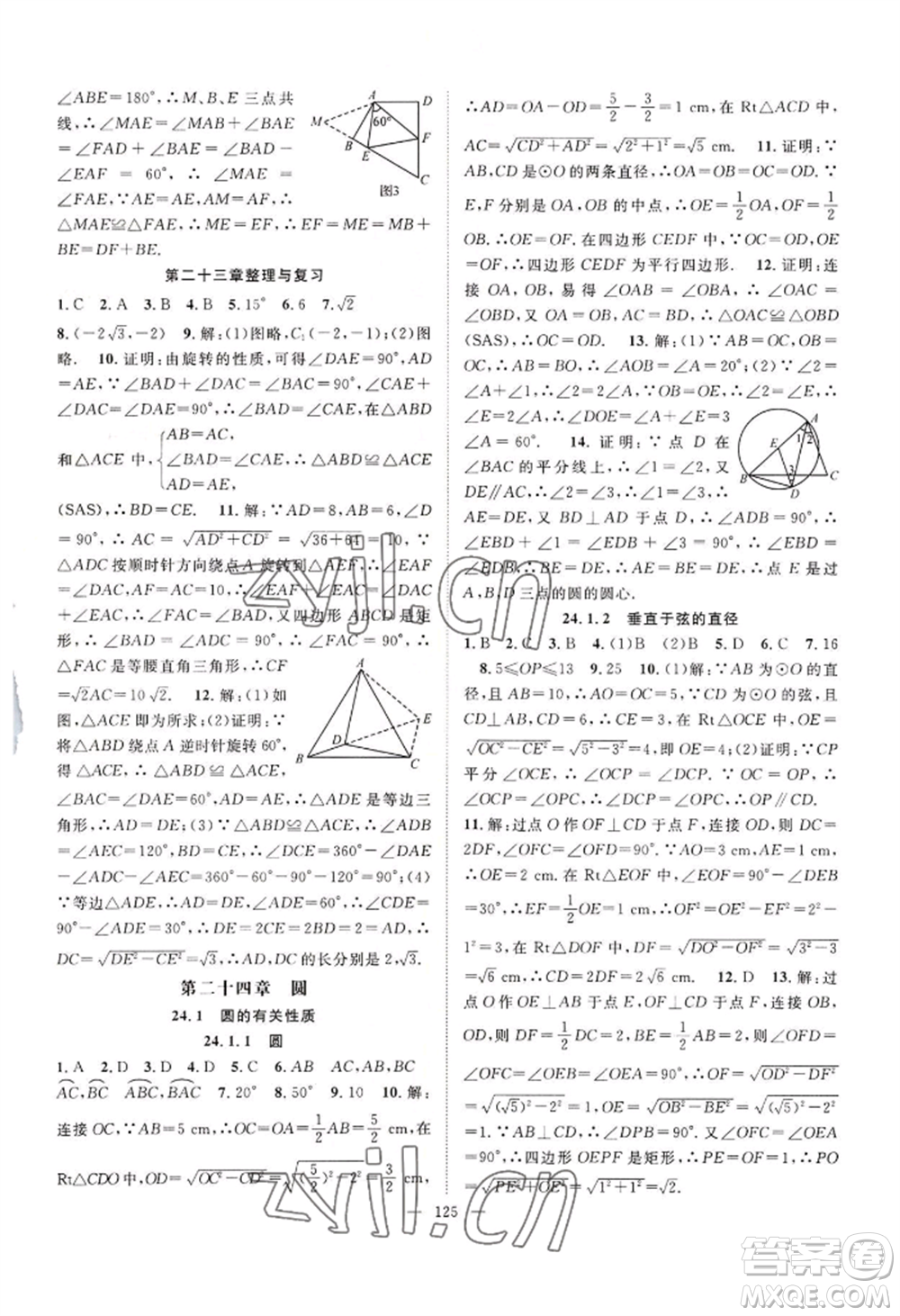 長江少年兒童出版社2022優(yōu)質(zhì)課堂導學案B自主作業(yè)九年級上冊數(shù)學人教版參考答案