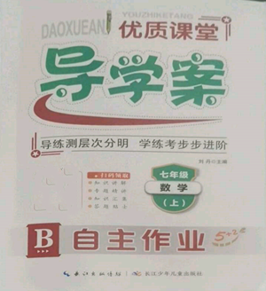 長江少年兒童出版社2022優(yōu)質(zhì)課堂導學案B自主作業(yè)七年級上冊數(shù)學人教版參考答案