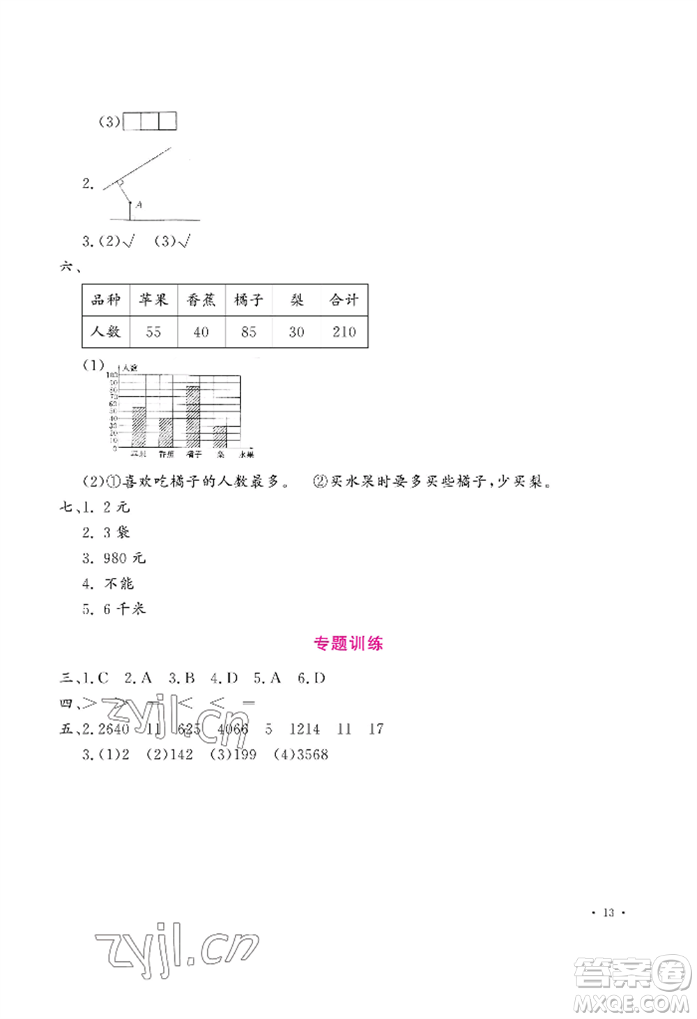 河南大學(xué)出版社2022新課程練習(xí)冊四年級上冊數(shù)學(xué)蘇教版參考答案