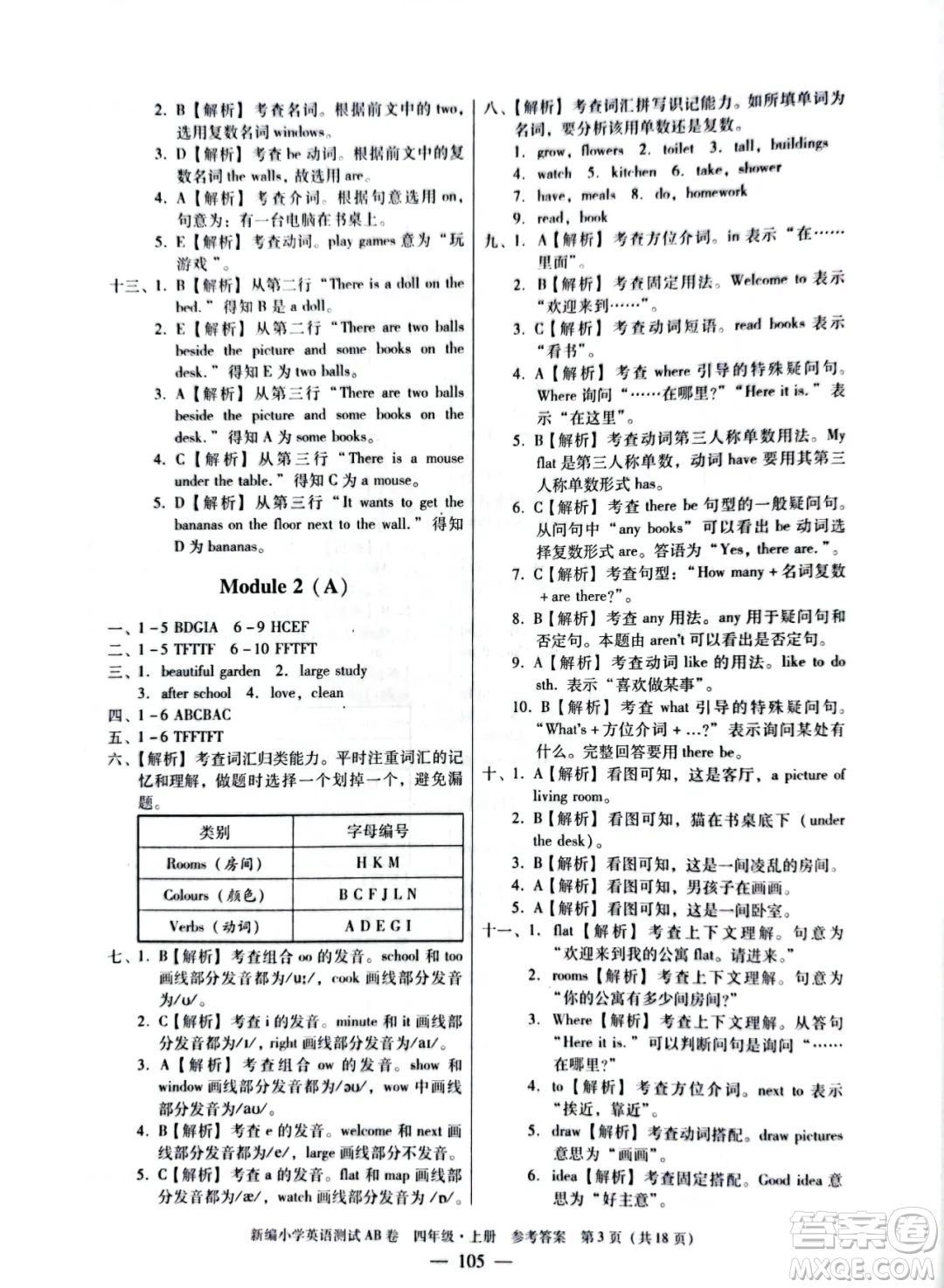 華南理工大學(xué)出版社2022新編小學(xué)英語測試AB卷四年級上冊廣州專版答案