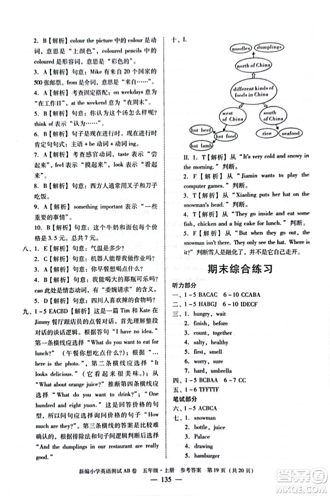 華南理工大學(xué)出版社2022新編小學(xué)英語測試AB卷五年級上冊廣州專版答案