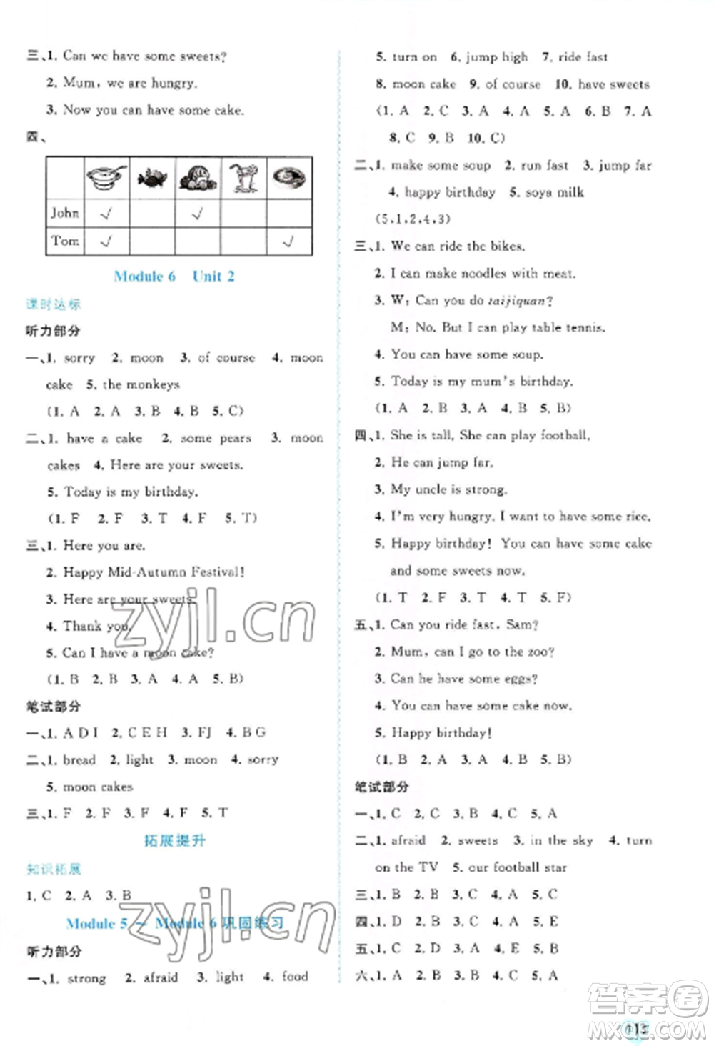 廣西教育出版社2022新課程學(xué)習(xí)與測評同步學(xué)習(xí)四年級英語上冊外研版參考答案