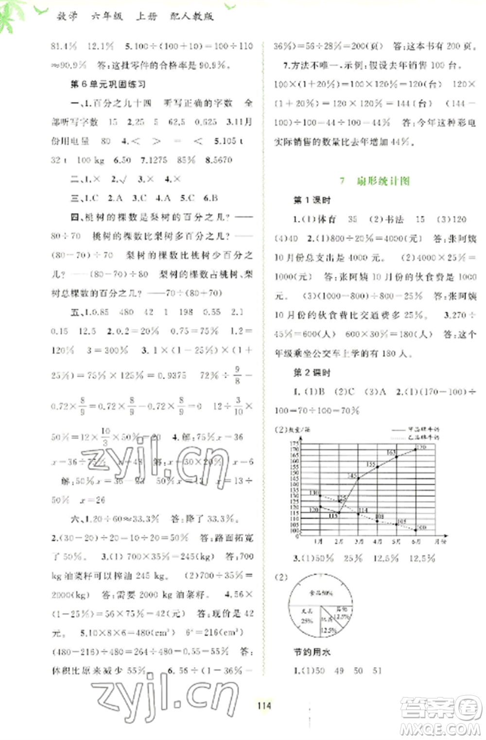 廣西教育出版社2022新課程學(xué)習(xí)與測(cè)評(píng)同步學(xué)習(xí)六年級(jí)數(shù)學(xué)上冊(cè)人教版參考答案