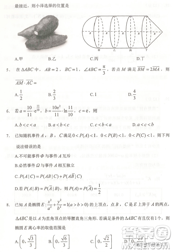 武漢市武昌區(qū)2023屆高三元月調(diào)考數(shù)學(xué)試題答案