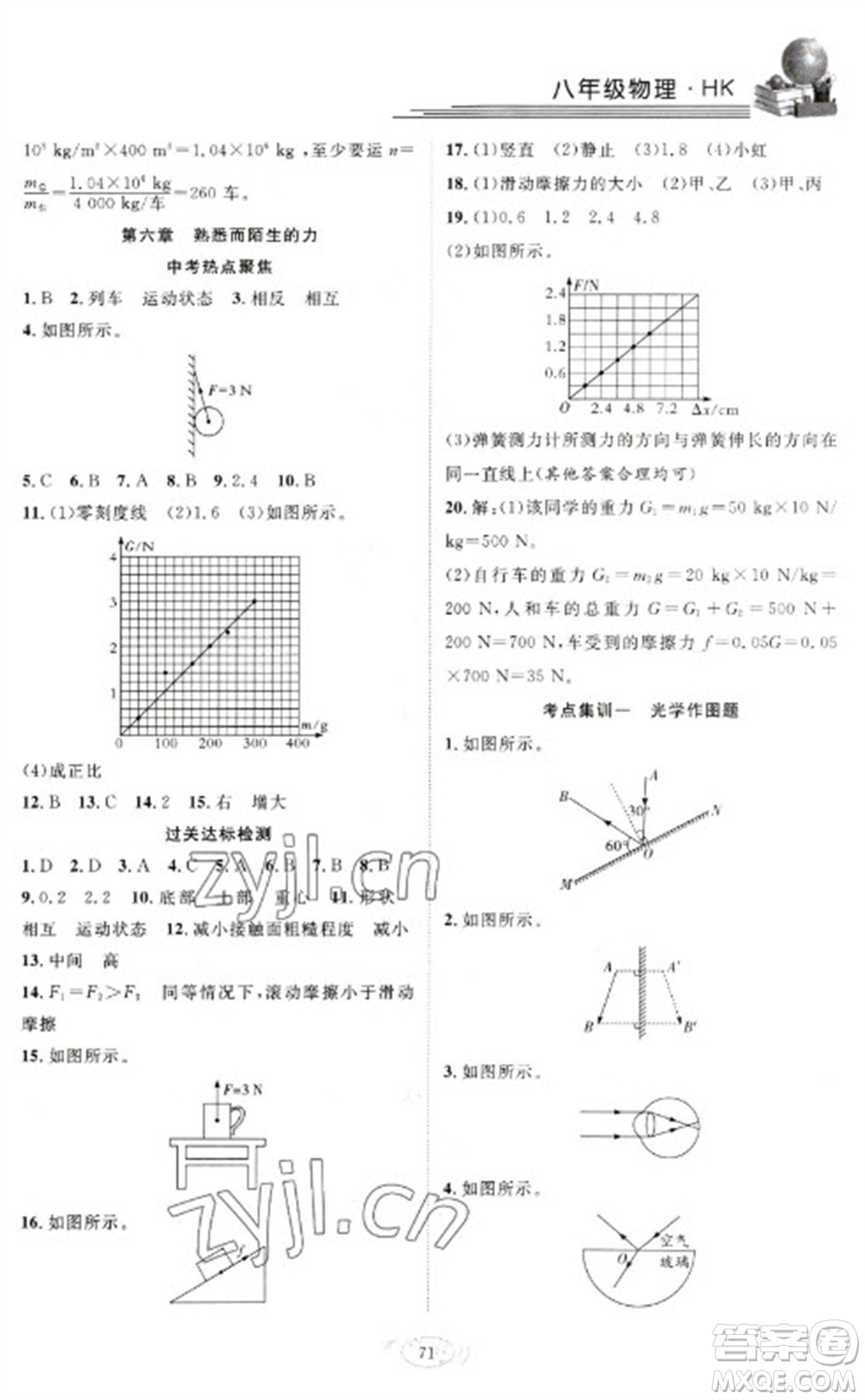 合肥工業(yè)大學(xué)出版社2023假期伴你行寒假?gòu)?fù)習(xí)計(jì)劃八年級(jí)物理滬科版參考答案