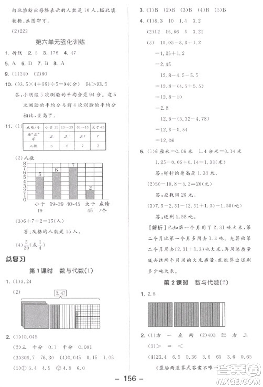 開明出版社2023全品學(xué)練考四年級下冊數(shù)學(xué)北師大版參考答案