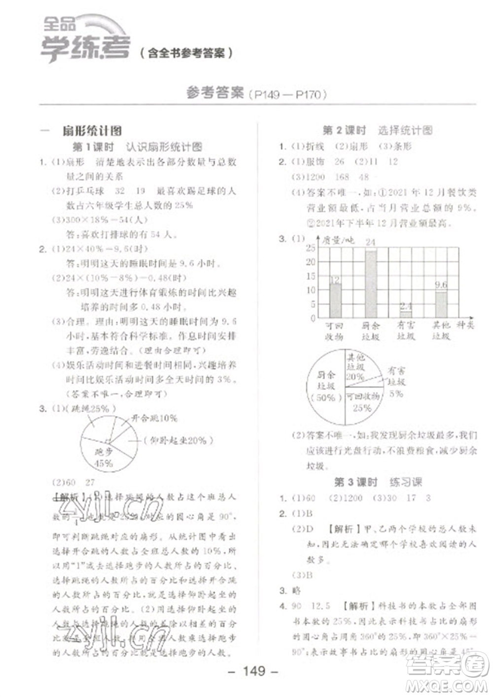 開明出版社2023全品學練考六年級下冊數(shù)學蘇教版參考答案