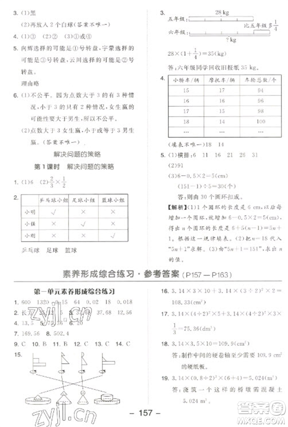 開明出版社2023全品學(xué)練考六年級下冊數(shù)學(xué)北師大版參考答案