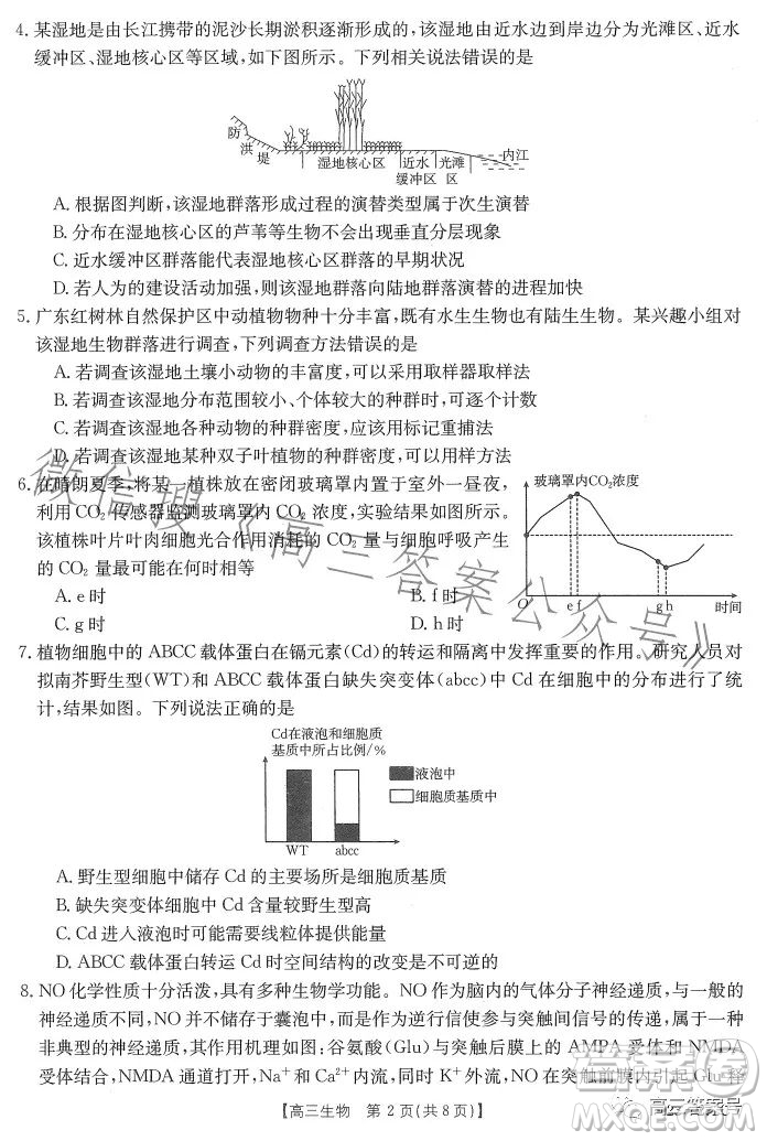 2023廣東金太陽2月聯(lián)考23272C高三生物試卷答案