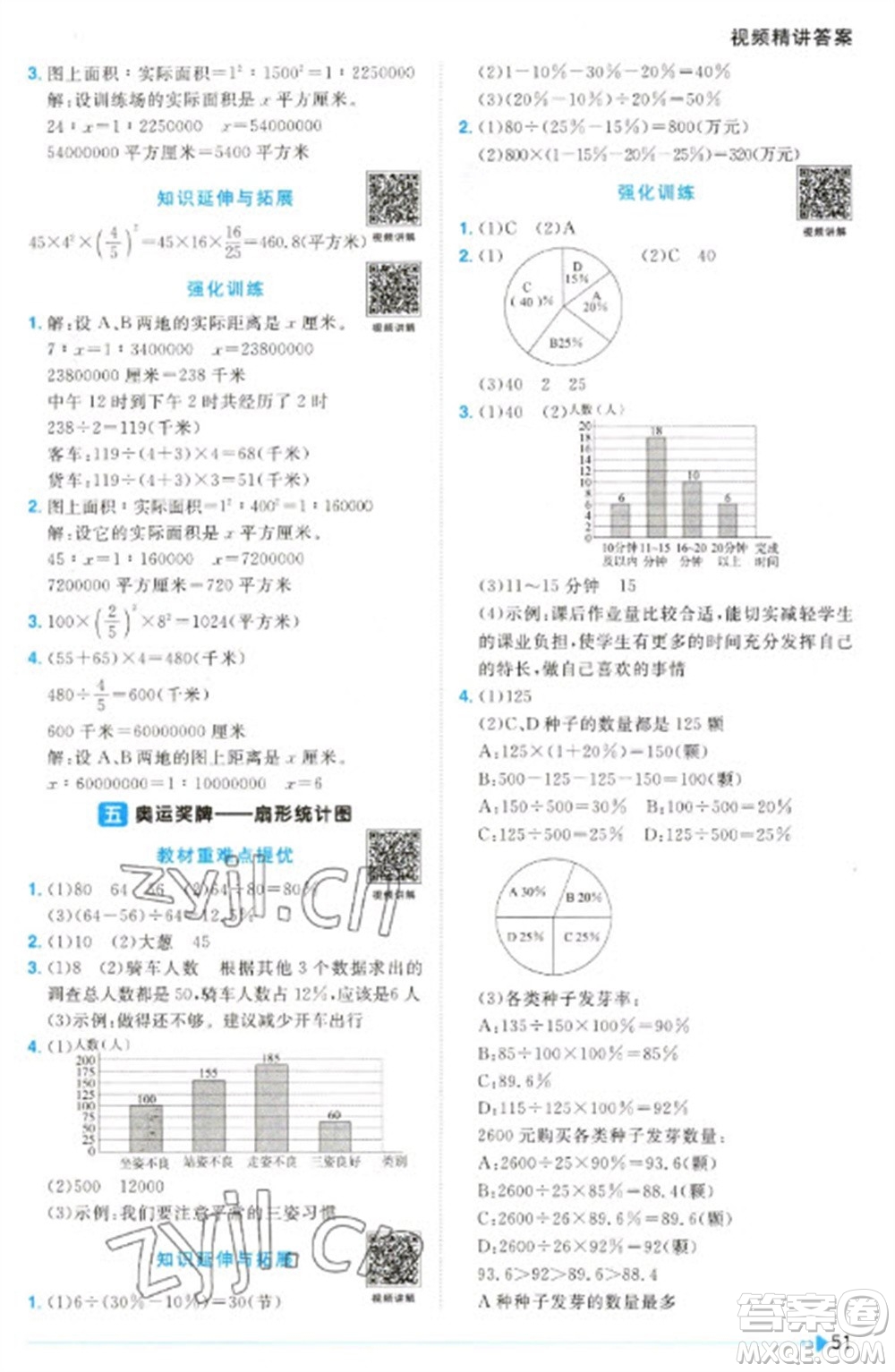 江西教育出版社2023陽光同學(xué)課時優(yōu)化作業(yè)六年級數(shù)學(xué)下冊青島版參考答案