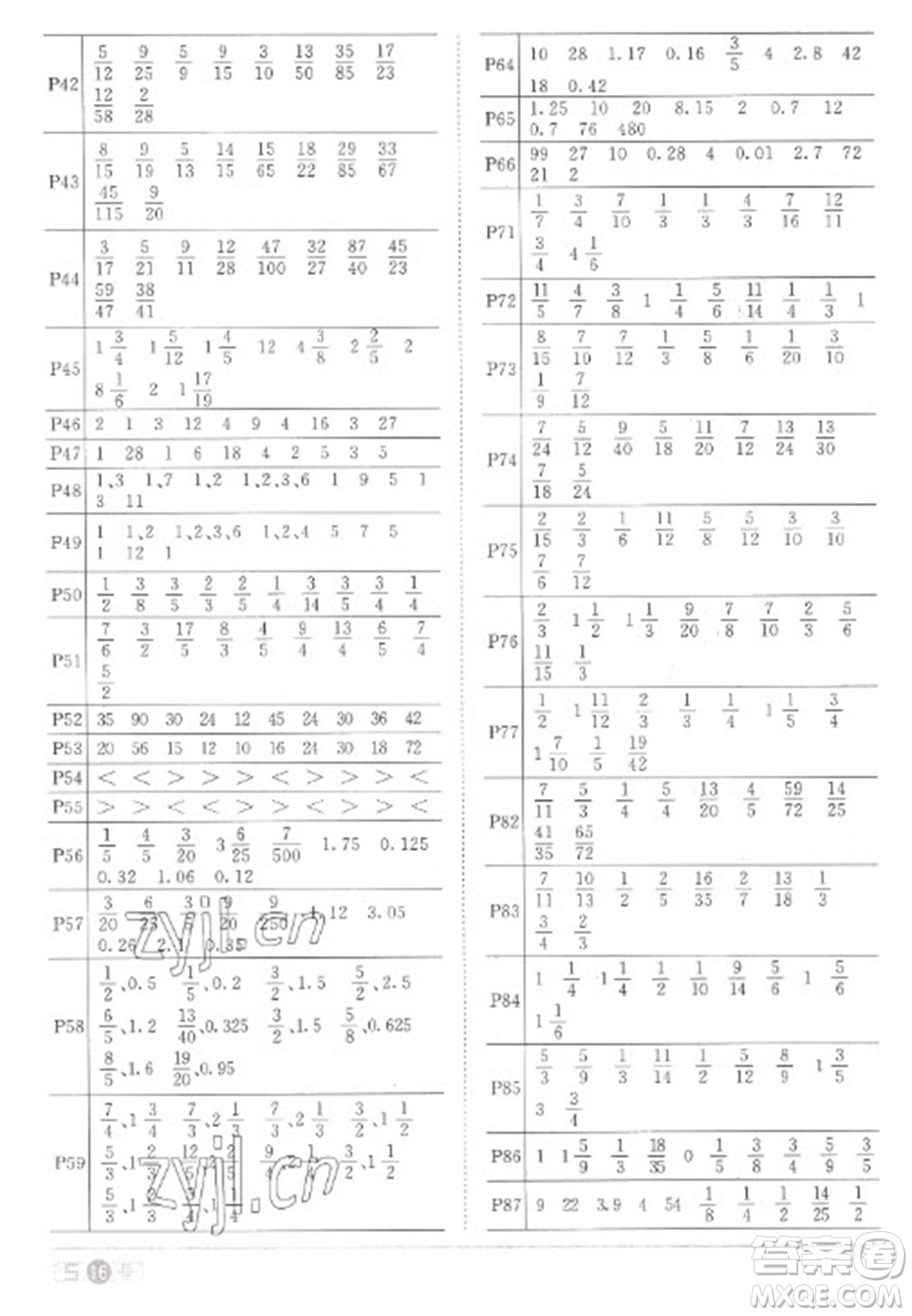 江西教育出版社2023陽光同學(xué)課時(shí)優(yōu)化作業(yè)五年級(jí)數(shù)學(xué)下冊(cè)人教版菏澤專版參考答案