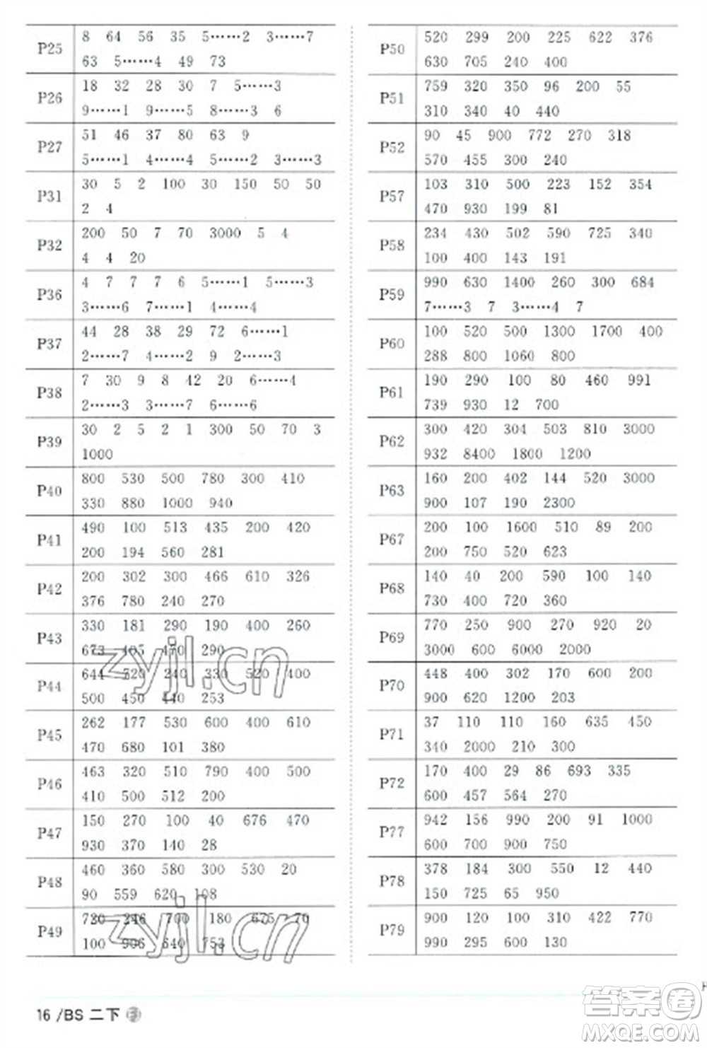 江西教育出版社2023陽光同學(xué)課時優(yōu)化作業(yè)二年級數(shù)學(xué)下冊北師大版福建專版參考答案